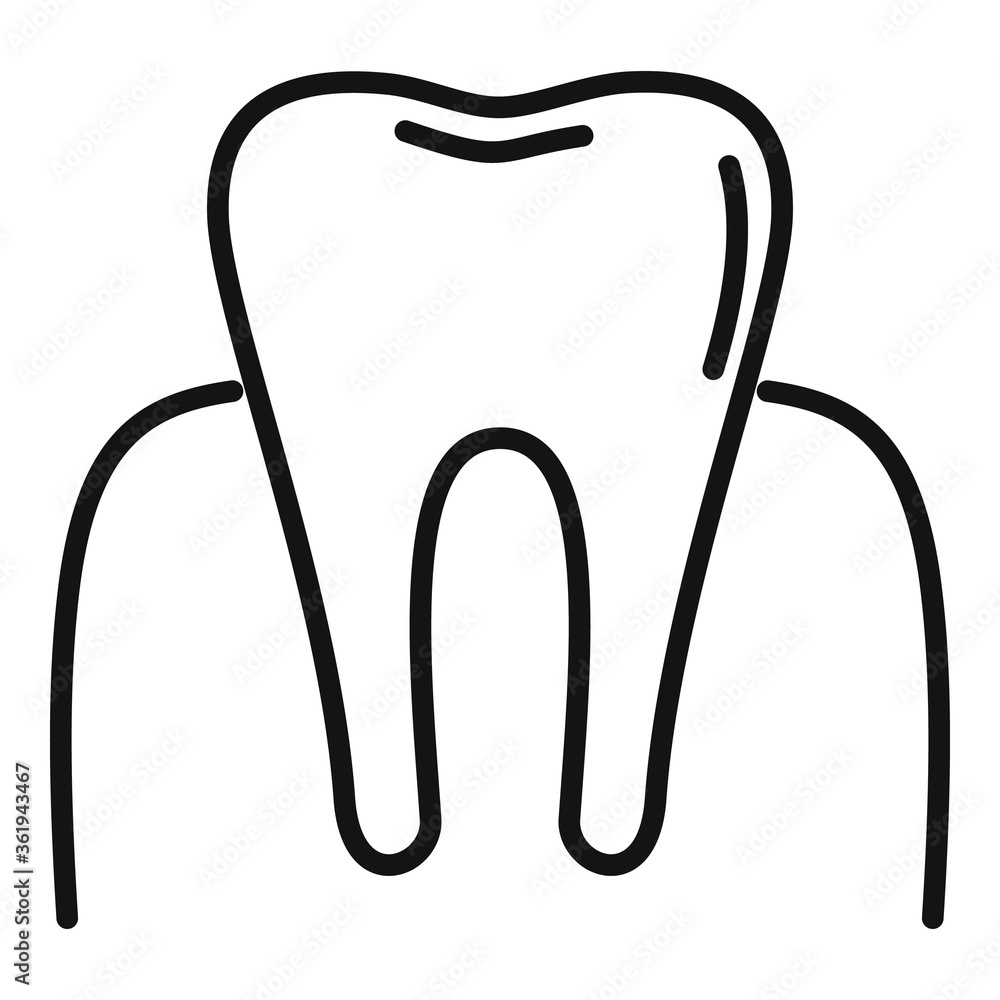 Poster tooth anesthesia icon. outline tooth anesthesia vector icon for web design isolated on white backgro