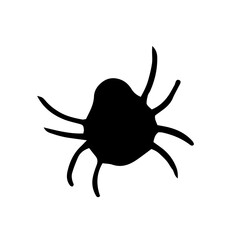 spider hand drawn in doodle style. vector, scandinavian, monochrome. single element for design card, sticker, invitation, decor, insect halloween