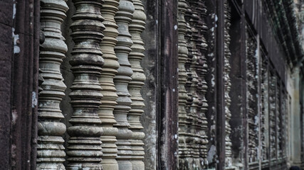 Detail of the facades of the Angkor wat temple 