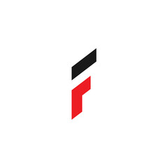 initial letter F logo, line art style design template