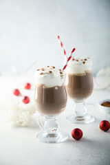 Homemade gingerbread latte or hot chocolate