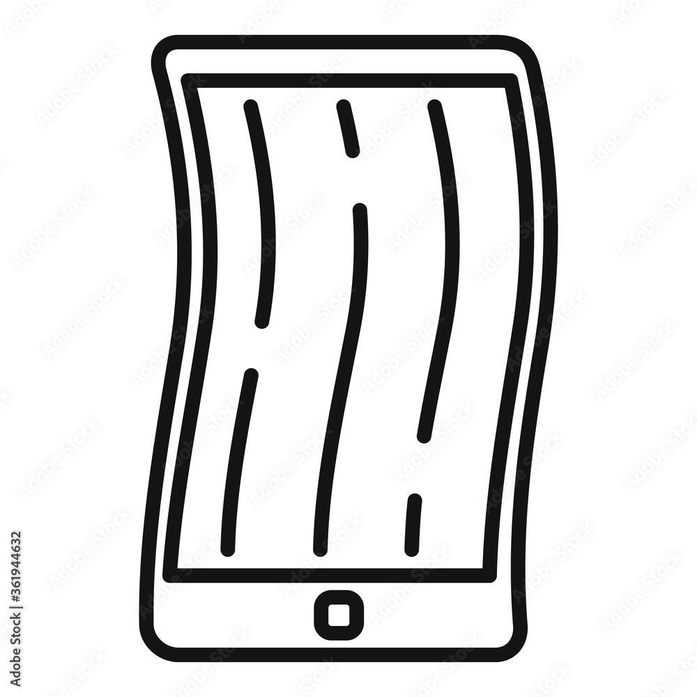Poster foldable cellphone icon. outline foldable cellphone vector icon for web design isolated on white bac