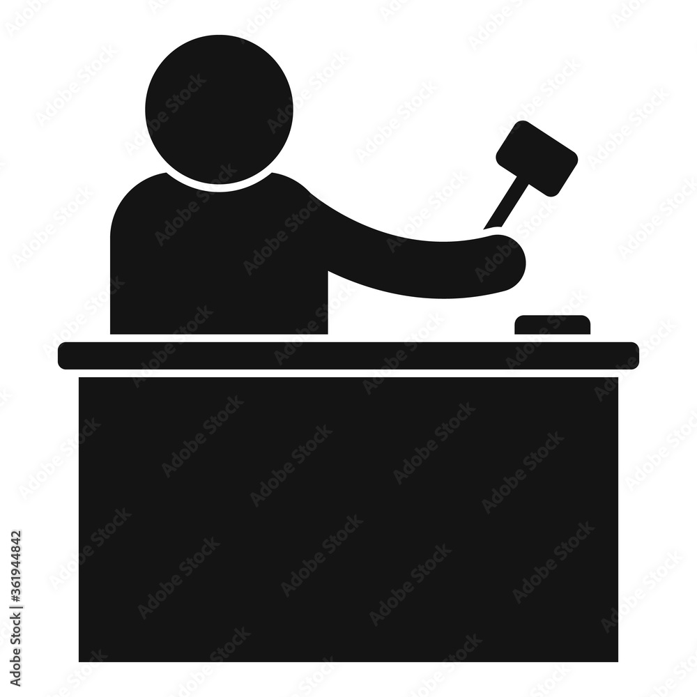 Poster divorce judge icon. simple illustration of divorce judge vector icon for web design isolated on whit