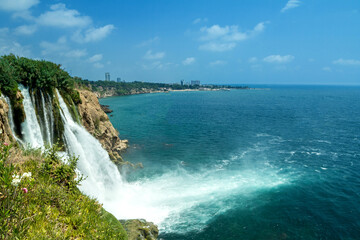 Waterfall Duden at Antalya, Turkey - nature travel background