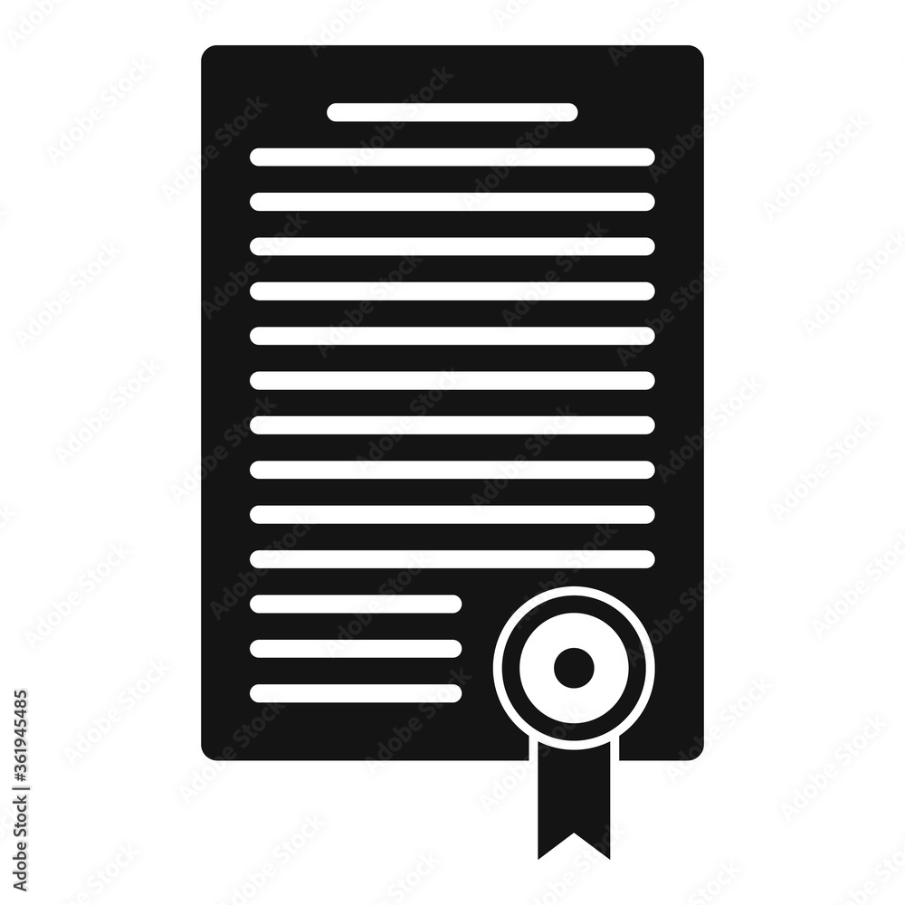 Poster divorce resolution document icon. simple illustration of divorce resolution document vector icon for