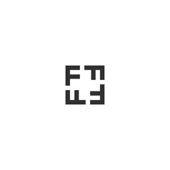 letter f square vector illustration