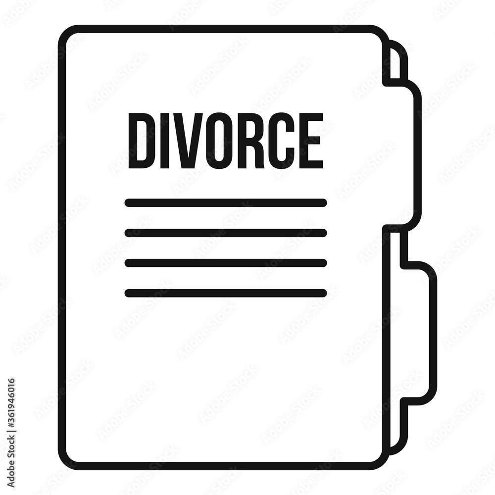Aufkleber divorce folder icon. outline divorce folder vector icon for web design isolated on white background