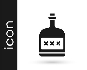Grey Alcohol drink Rum bottle icon isolated on white background. Vector Illustration.