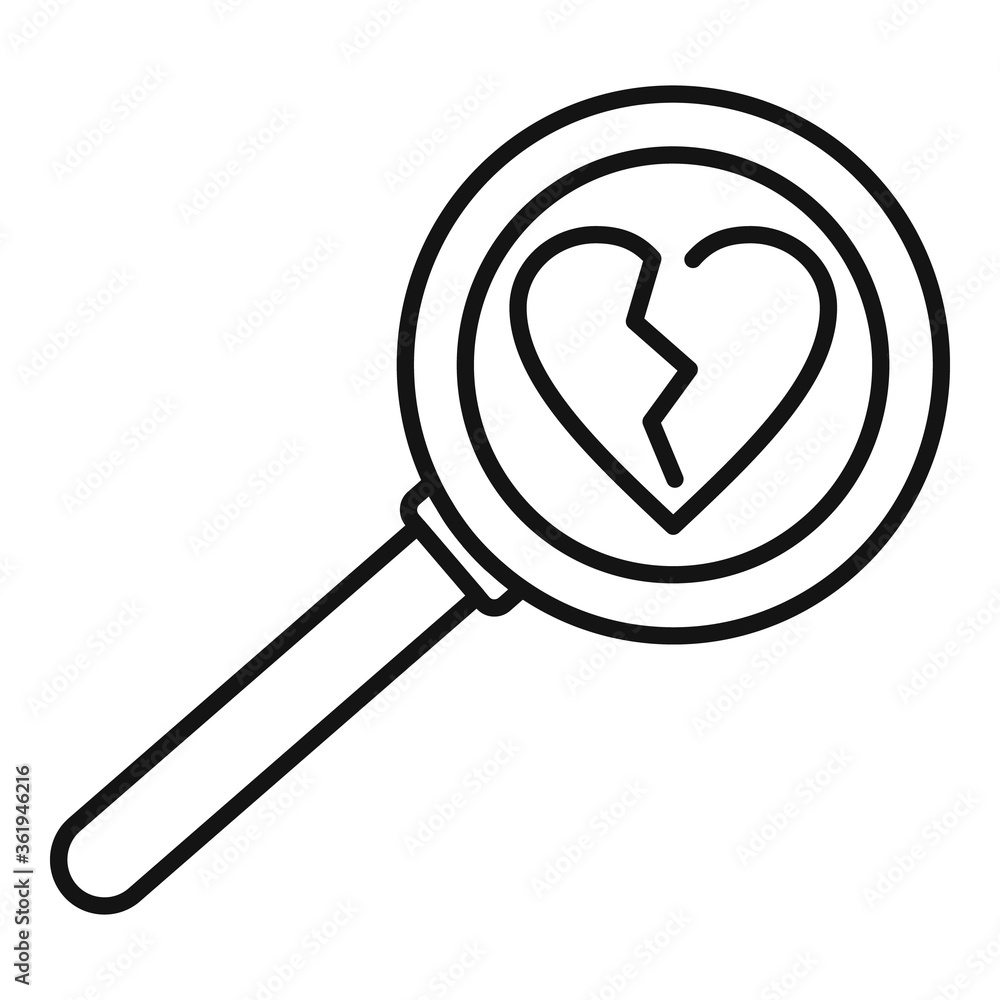 Poster break heart after divorce icon. outline break heart after divorce vector icon for web design isolate