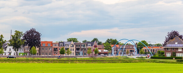 Panorama with the beattiful skyline of the typical Dutch village Dalfsen in Overijssel in the...