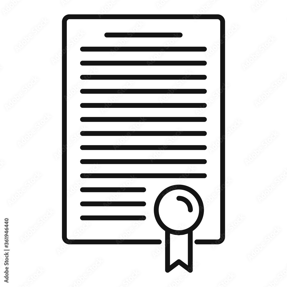 Poster divorce resolution document icon. outline divorce resolution document vector icon for web design iso