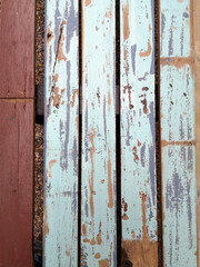 Old painted wood background in grunge style. The view from the top.  Copy space