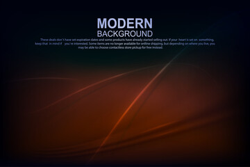 Naklejka premium Dark design with a gradient of brown color, thin light lines with a shadow