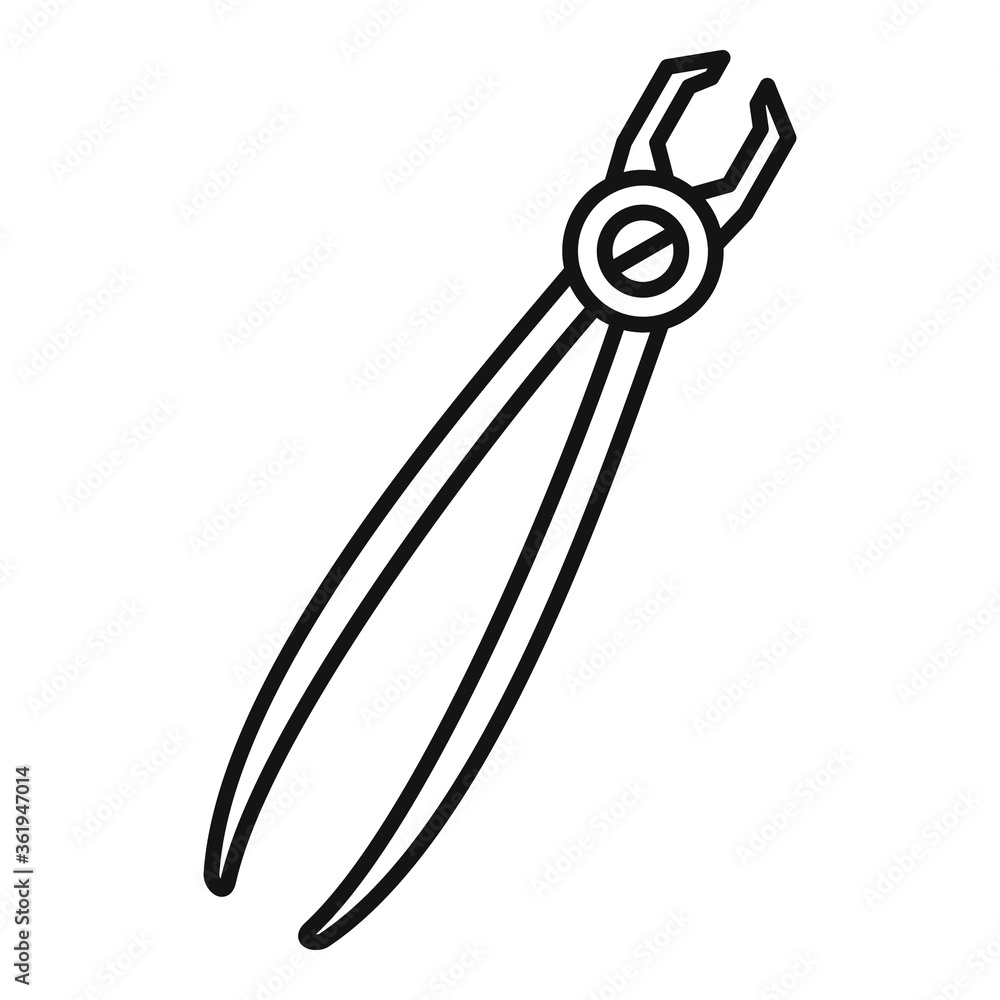 Aufkleber forceps tongs icon. outline forceps tongs vector icon for web design isolated on white background