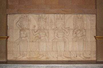 Ancient carvings of Khmer civilization Local people call it Apsara sculpture
