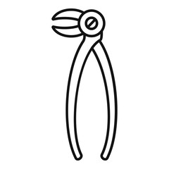 Dental forceps icon. Outline dental forceps vector icon for web design isolated on white background