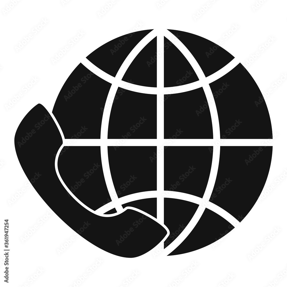 Poster global service center icon. simple illustration of global service center vector icon for web design 
