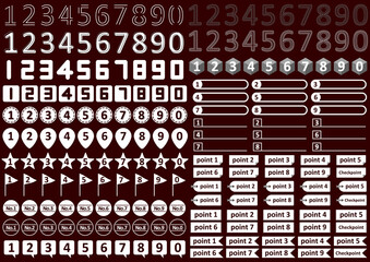 モノクロの数字アイコンセット
