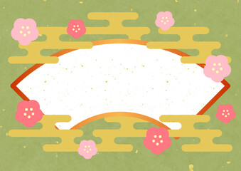 梅と雲のフレーム