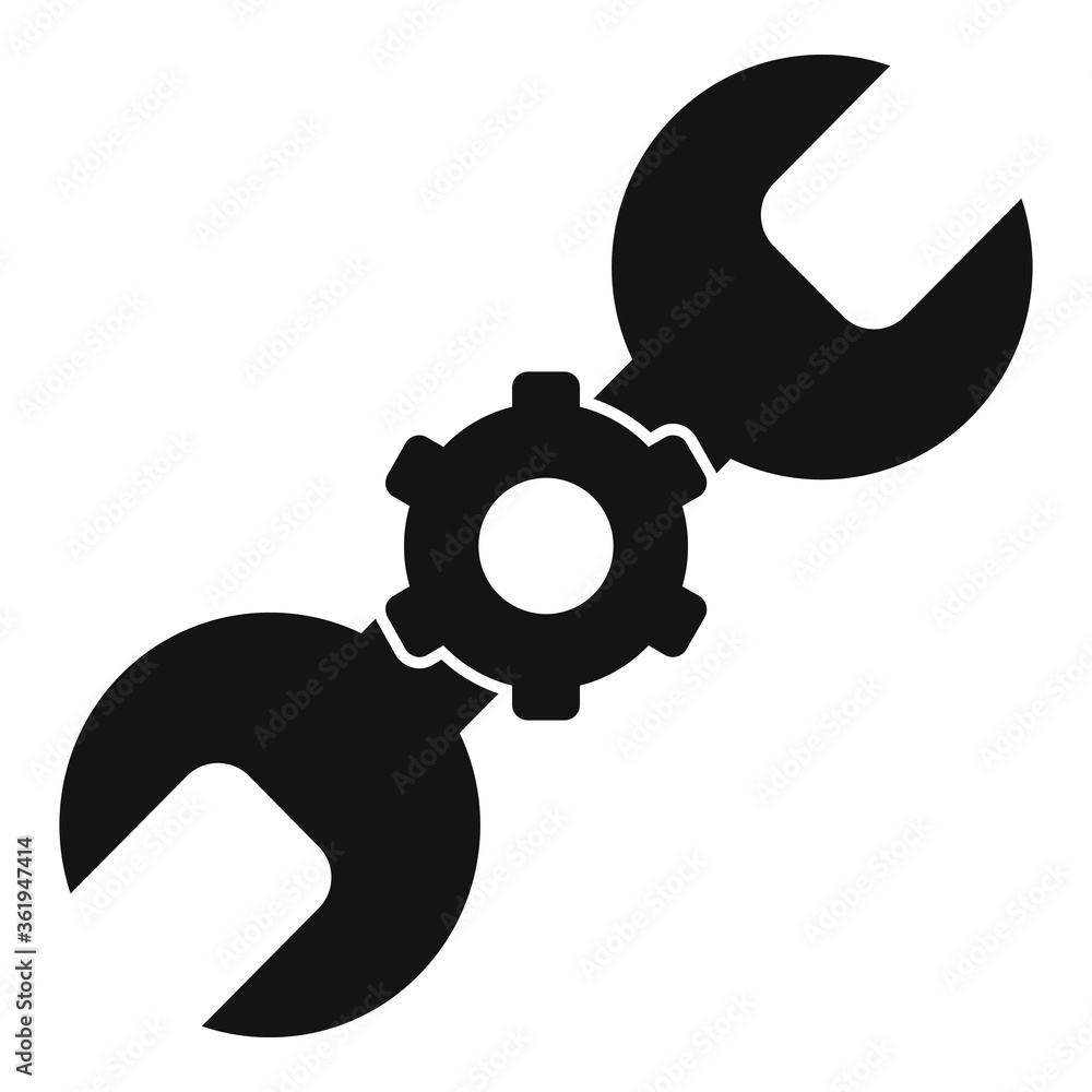 Poster gear key service center icon. simple illustration of gear key service center vector icon for web des