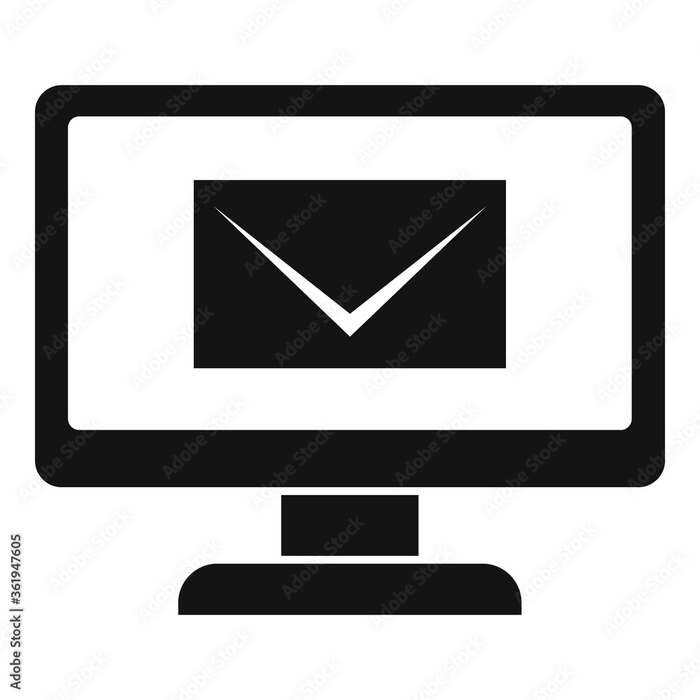 Poster service monitor mail icon. simple illustration of service monitor mail vector icon for web design is