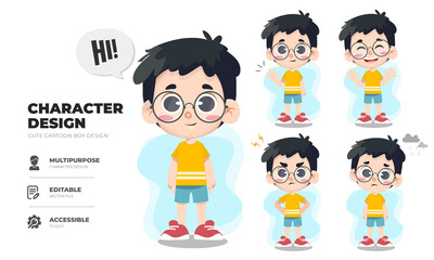 Cute Cartoon Boy Character Design