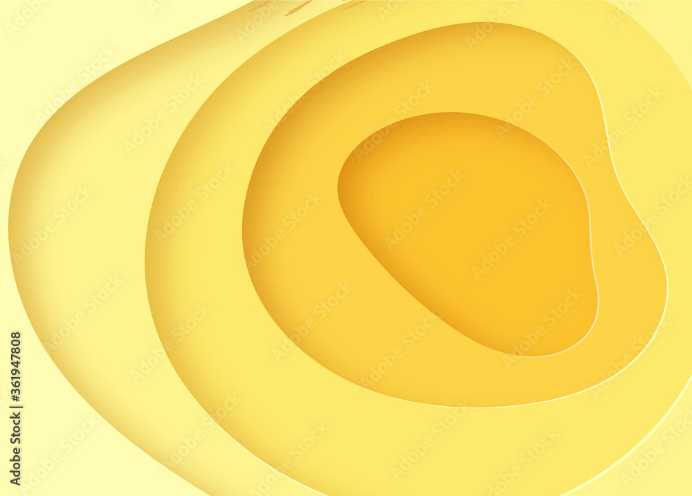 Poster papercut multi layers 3d color texture vector background. abstract topography concept design or flow
