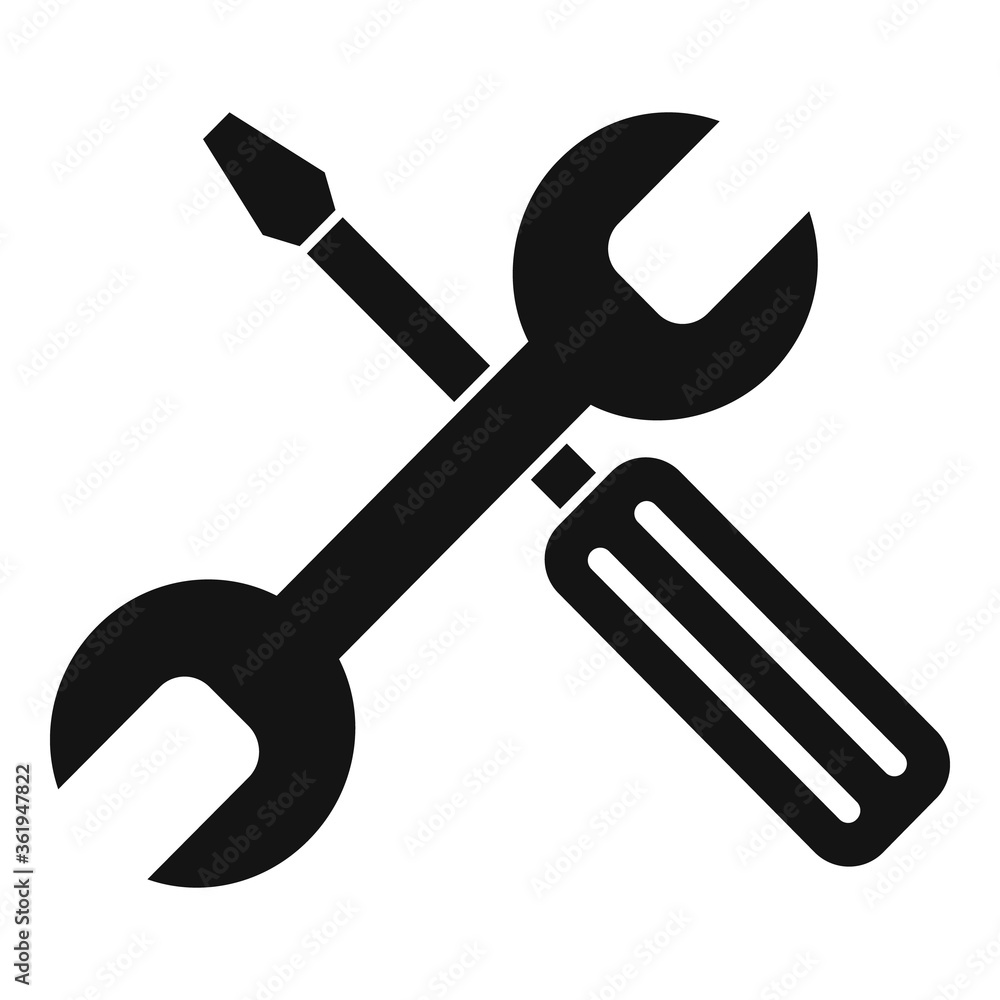 Poster service center tools icon. simple illustration of service center tools vector icon for web design is
