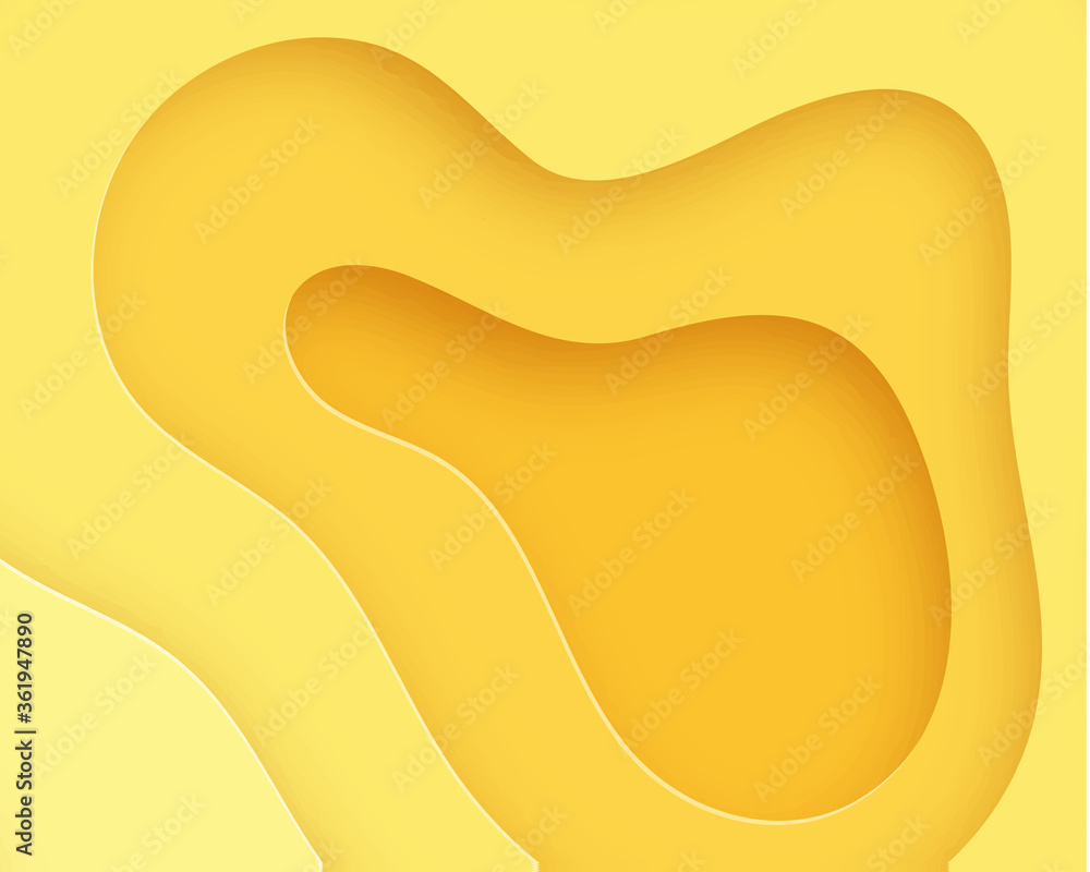 Poster papercut multi layers 3d color texture vector background. abstract topography concept design or flow