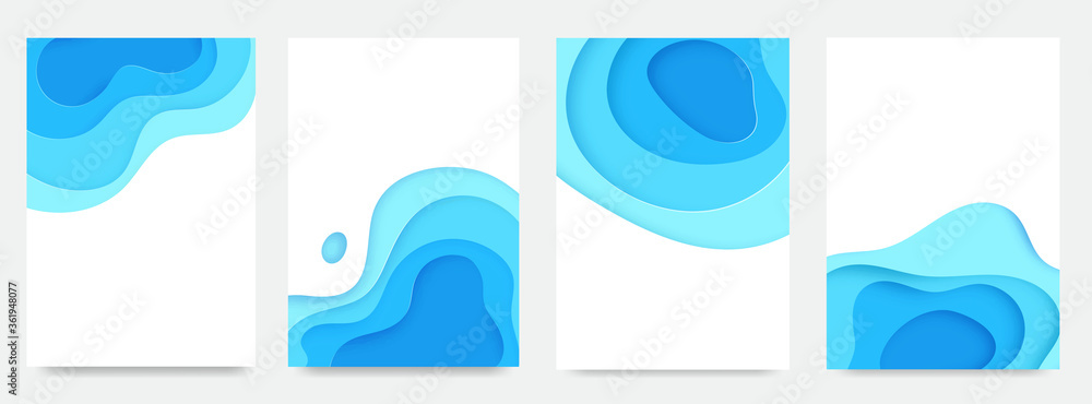 Aufkleber 3d abstract background with paper cut shapes. .layered tunnel wave background. shadows box. vector d