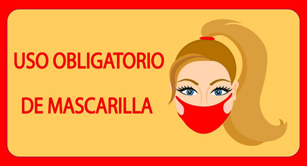 Uso obligatorio de mascarilla. Mask required spanish version