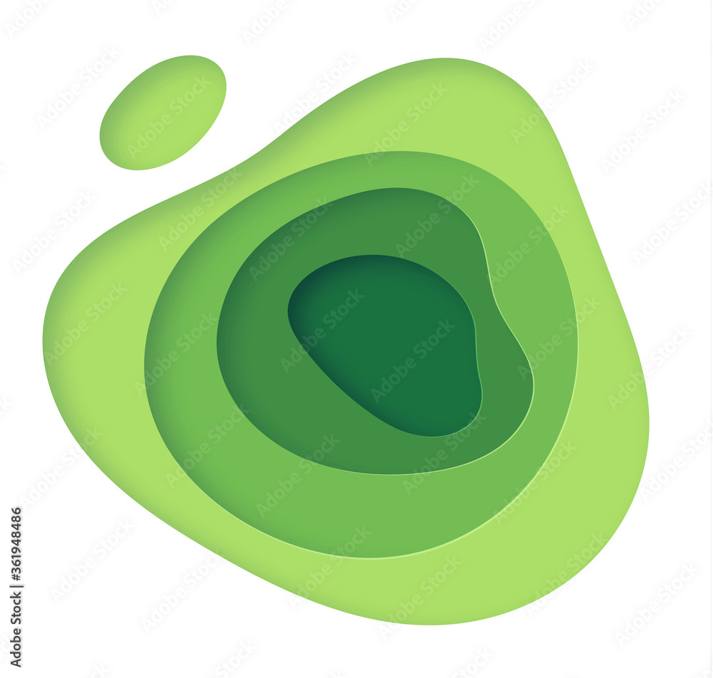 Aufkleber 3d abstract background with green paper cut shapes. vector design layout for business presentations,
