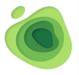 3D abstract background with green paper cut shapes. Vector design layout for business presentations, flyers, posters and invitations. Colorful carving art, environment and ecology elements