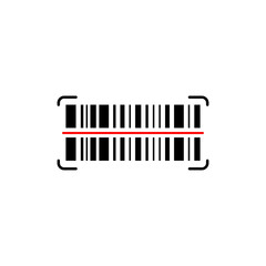 Barcode scanning vector icon, bar code scan laser islated symbol illustration