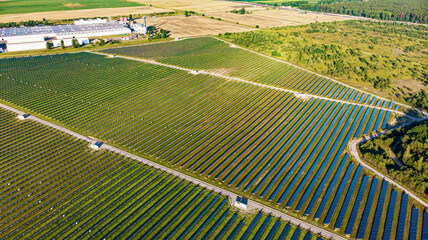 Photovoltaic panels to produce clean, sustainable, renewable energy - alternative electricity source