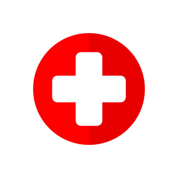 Cross Red Healthcare Illustration, Medical Symbol, Hospital Crossed Icon Isolated On White Background