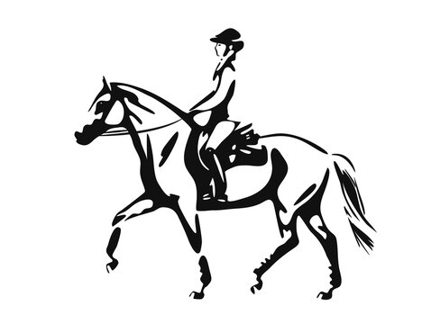 Stylized image of a rider and horse