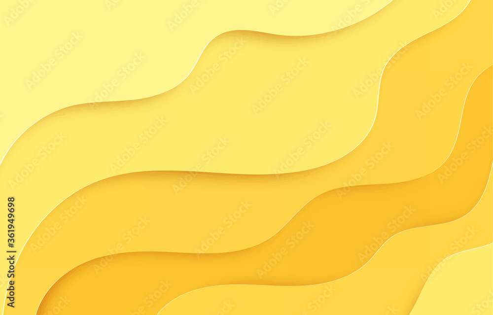 Poster papercut multi layers 3d color texture vector background. abstract topography concept design or flow