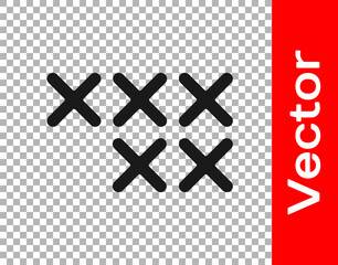 Obraz premium Black Adjustable embroidery hoop icon isolated on transparent background. Thread and needle for embroidery. Vector Illustration.