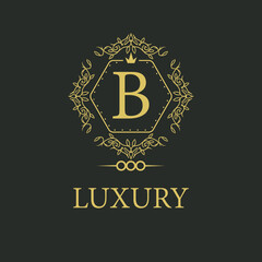 Luxury logo. Premium elegant initial letter design template for restaurant, hotel, boutique, cafe, Hotel, Heraldic, Jewelry, Fashion and other business