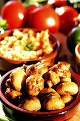 Grilled button mushrooms