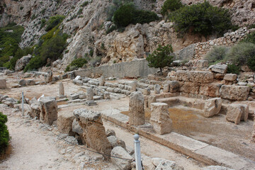 Archaeological site of Heraion near Lake Vouliagmenis Loutraki Greece