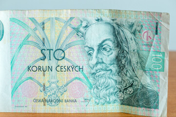 Portrait of Charles IV on 200 CZK Czech Koruna banknote. Charles IV was the first King of Bohemia to become Holy Roman Emperor.