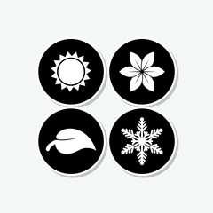 Four seasons sticker isolated on gray background