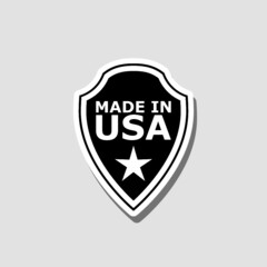 Graphic and label of Made in USA isolated on gray background