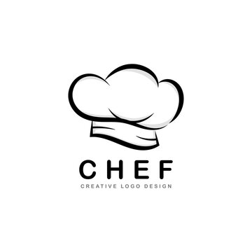 Chef logo design with hat vector art