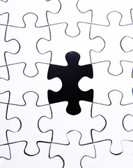 Jigsaw puzzle with a missing piece