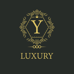 Luxury logo. Premium elegant initial letter design template for restaurant, hotel, boutique, cafe, Hotel, Heraldic, Jewelry, Fashion and other business
