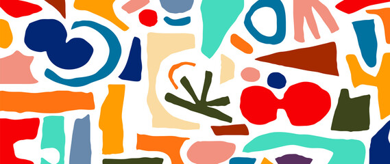 Abstract background vector with natural doodle line arts. Creative pattern with hand drawn shapes. Design background for social media post, cover, print and wallpaper