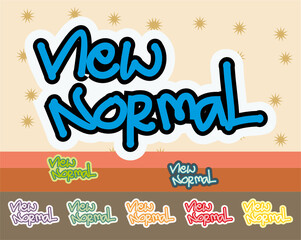 
new normal typography various of color vector illustrations with brown background in sands desert ideas